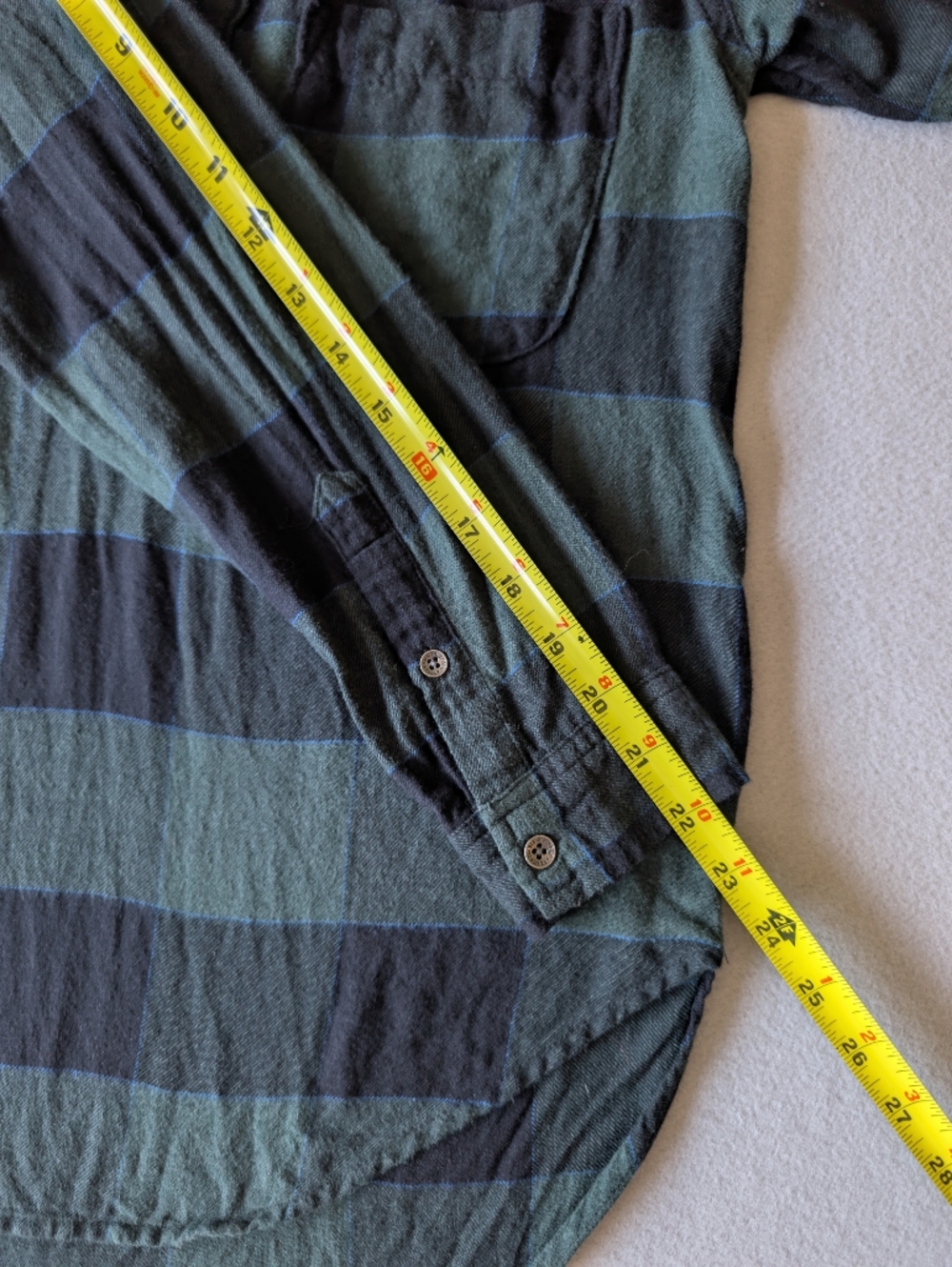 Abercrombie & Fitch Women's Plaid Flannel Henley Popover Tunic Top XS Preppy Y2K - Picture 10 of 13